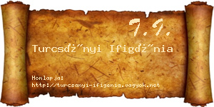 Turcsányi Ifigénia névjegykártya
